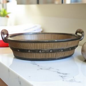 Vtg 2003 Hand-painted Linda Spivey Outhouses Soap Dish Wooden Bathtub